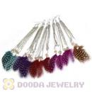 120 Pair Per Bag Multi Coloured Cheap Long Feather Earrings Wholesale