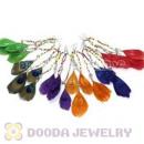 120 Pair Per Bag Multi Coloured Cheap Long Feather Earrings Wholesale