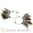 120 Pair Per Bag Multi Coloured Cheap Long Feather Earrings Wholesale
