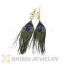 120 Pair Per Bag Multi Coloured Cheap Long Peacock Feather Earrings Wholesale