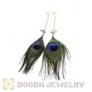 120 Pair Per Bag Multi Coloured Cheap Long Peacock Feather Earrings Wholesale