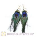 120 Pair Per Bag Multi Coloured Cheap Long Peacock Feather Earrings Wholesale