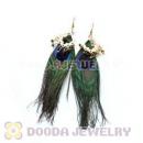 120 Pair Per Bag Multi Coloured Cheap Long Peacock Feather Earrings Wholesale