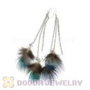 120 Pair Per Bag Multi Coloured Cheap Long Feather Earrings Wholesale