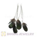 120 Pair Per Bag Multi Coloured Cheap Long Feather Earrings Wholesale