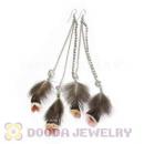 120 Pair Per Bag Multi Coloured Cheap Long Feather Earrings Wholesale