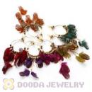 120 Pair Per Bag Multi Coloured Cheap Long Feather Earrings Wholesale