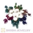 120 Pair Per Bag Multi Coloured Cheap Long Feather Earrings Wholesale