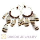 120 Pair Per Bag Multi Coloured Cheap Long Feather Earrings Wholesale