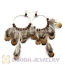 120 Pair Per Bag Multi Coloured Cheap Long Feather Earrings Wholesale