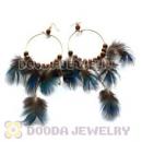 120 Pair Per Bag Multi Coloured Cheap Long Feather Earrings Wholesale