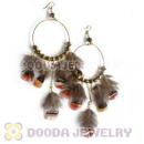 120 Pair Per Bag Multi Coloured Cheap Long Feather Earrings Wholesale