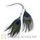 120 Pair Per Bag Multi Coloured Cheap Long Peacock Feather Earrings Wholesale