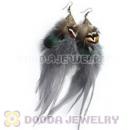 120 Pair Per Bag Multi Coloured Cheap Long Feather Earrings Wholesale