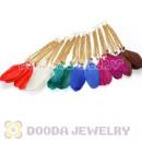 120 Pair Per Bag Multi Coloured Cheap Long Feather Earrings Wholesale
