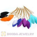 120 Pair Per Bag Multi Coloured Cheap Long Feather Earrings Wholesale