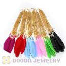 120 Pair Per Bag Multi Coloured Cheap Long Feather Earrings Wholesale