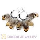 120 Pair Per Bag Multi Coloured Cheap Long Feather Earrings Wholesale
