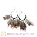 120 Pair Per Bag Multi Coloured Cheap Long Feather Earrings Wholesale