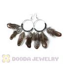 120 Pair Per Bag Multi Coloured Cheap Long Feather Earrings Wholesale