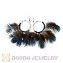 120 Pair Per Bag Multi Coloured Cheap Long Feather Earrings Wholesale