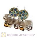 120 Pair Per Bag Multi Coloured Cheap Long Feather Earrings Wholesale