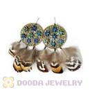 120 Pair Per Bag Multi Coloured Cheap Long Feather Earrings Wholesale