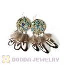 120 Pair Per Bag Multi Coloured Cheap Long Feather Earrings Wholesale