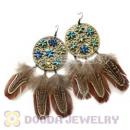 120 Pair Per Bag Multi Coloured Cheap Long Feather Earrings Wholesale