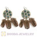 120 Pair Per Bag Multi Coloured Cheap Long Feather Earrings Wholesale
