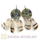 120 Pair Per Bag Multi Coloured Cheap Long Feather Earrings Wholesale