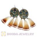 120 Pair Per Bag Multi Coloured Cheap Long Feather Earrings Wholesale