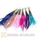 120 Pair Per Bag Multi Coloured Cheap Long Ostrich Feather Earrings Wholesale