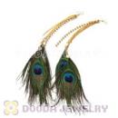 120 Pair Per Bag Multi Coloured Cheap Long Peacock Feather Earrings Wholesale