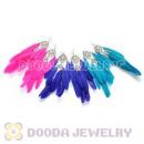 120 Pair Per Bag Multi Coloured Cheap Long Feather Earrings Wholesale