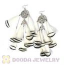 120 Pair Per Bag Multi Coloured Cheap Long Feather Earrings Wholesale