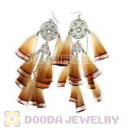 120 Pair Per Bag Multi Coloured Cheap Long Feather Earrings Wholesale