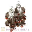 120 Pair Per Bag Multi Coloured Cheap Long Feather Earrings Wholesale