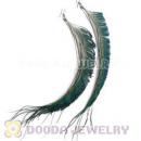 120 Pair Per Bag Multi Coloured Cheap Long Peacock Feather Earrings Wholesale