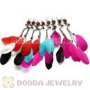120 Pair Per Bag Multi Coloured Cheap Long Feather Earrings Wholesale