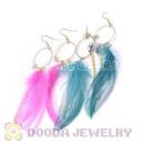 120 Pair Per Bag Multi Coloured Cheap Long Feather Earrings Wholesale