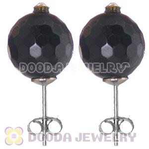 10mm Black Onyx Sterling Silver Stud Earrings Wholesale