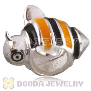 925 Sterling Silver European Style Beads Enamel bees