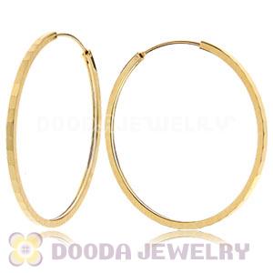 45mm Gold Plated Silver Hoop Earrings European Beads Compatible