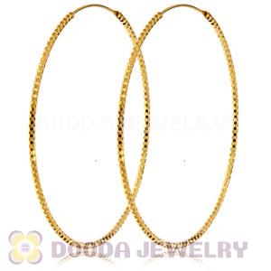 55mm Gold Plated Silver Hoop Earrings European Beads Compatible