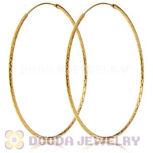 55mm Gold Plated Silver Hoop Earrings European Beads Compatible