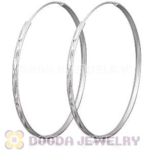 Dia 65mm Sterling Silver Hoop Earrings European Beads Compatible