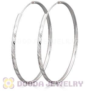 Dia 75mm Sterling Silver Hoop Earrings European Beads Compatible