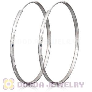 Dia 75mm Sterling Silver Hoop Earrings European Beads Compatible