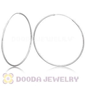 Dia 75mm Sterling Silver Hoop Earring European Beads Compatible